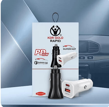 KDR Gold Rapid 45W PD + QC 3.0 Super Fast Car Charger