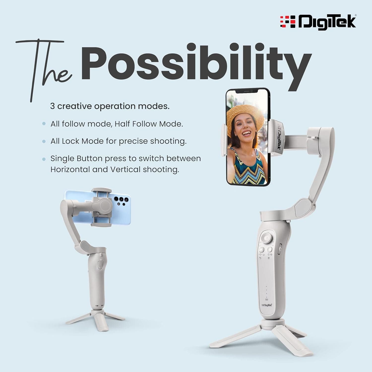 Digitek DSG 007F 3 Axis Foldable Smartphone Gimbal image 2