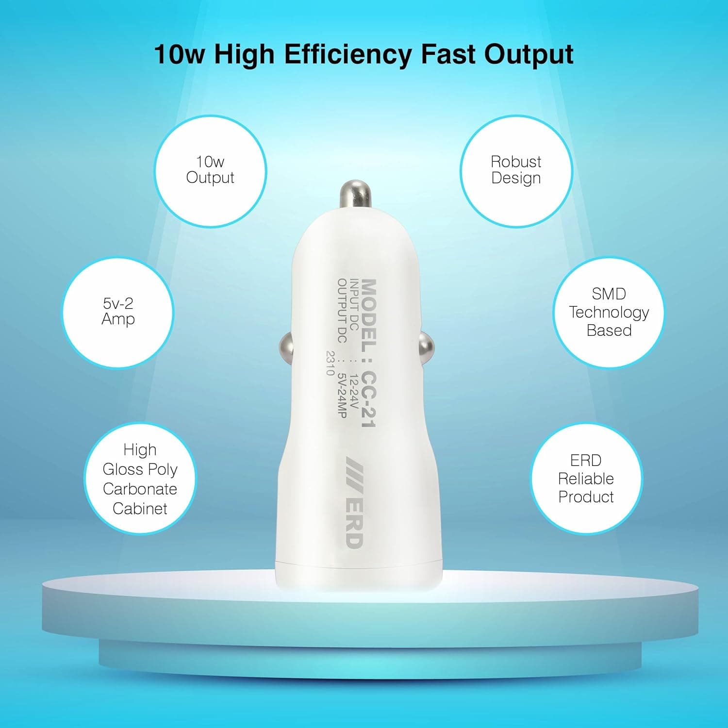 CC 122 USB A Fast Car Charger  USB C Cable image 3