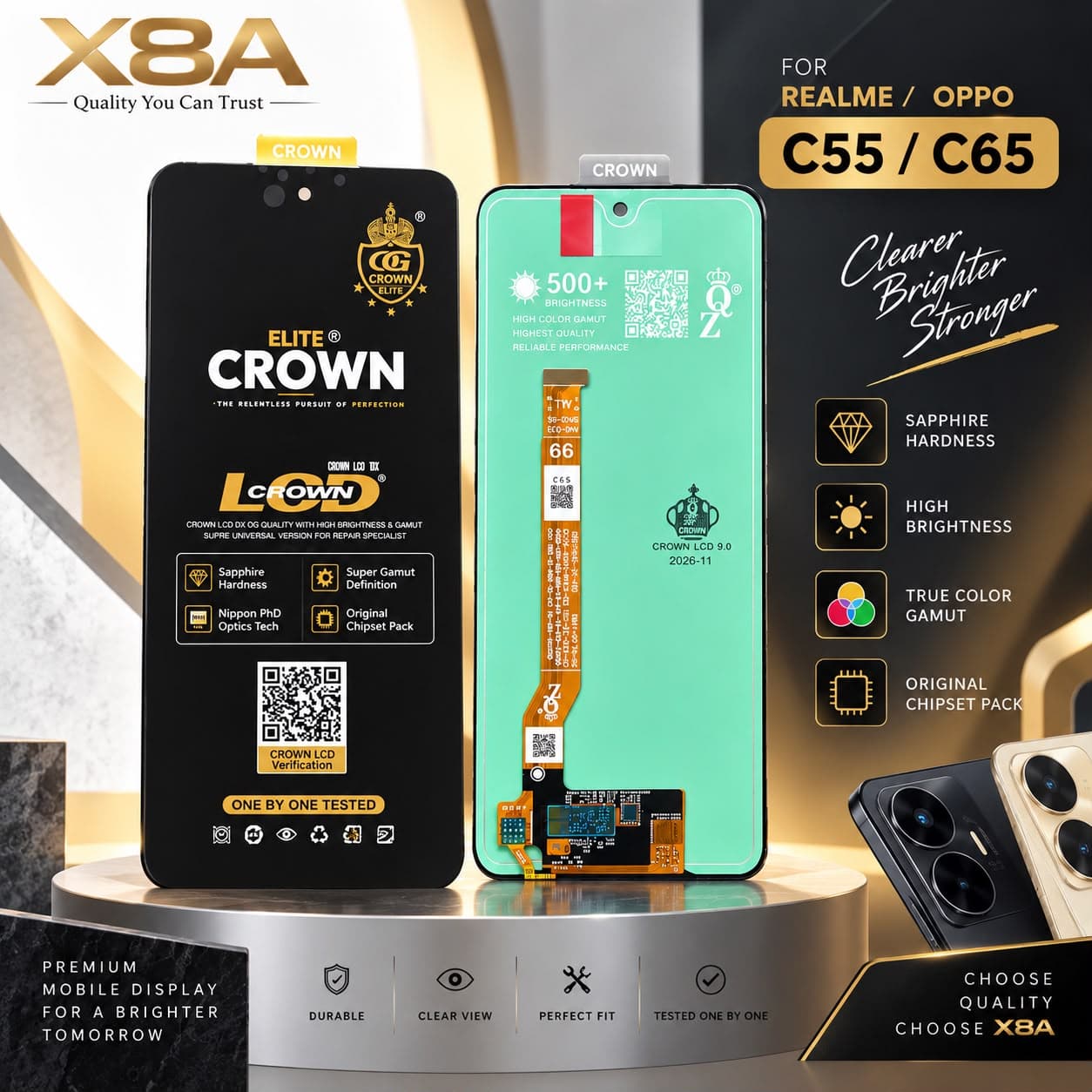 X8a Crown Lcd Display / Touch Screen Combo For Realme C55 / C65 (all Model)