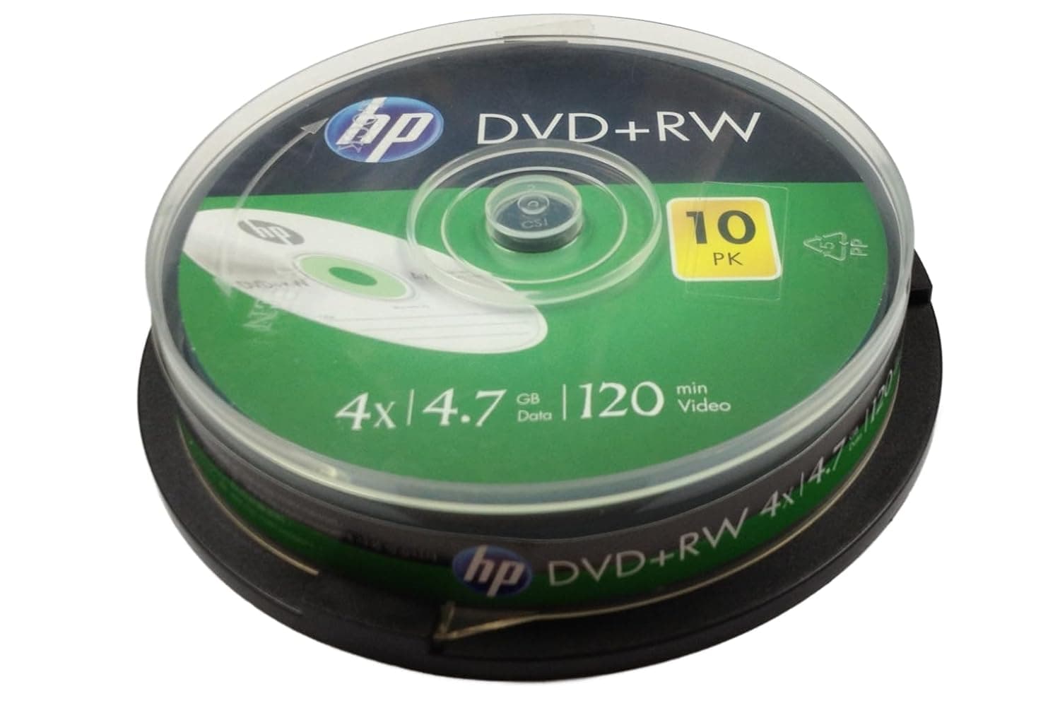 HP DVD RW 4.7GB 4X 10Pack Cake Box