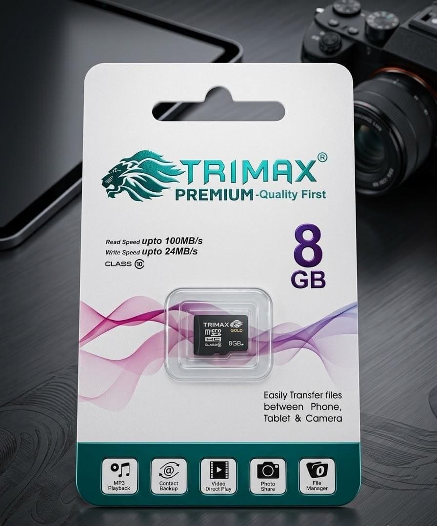 Trimax Premium Quality 8GB MicroSDHC Class 10 Memory Card image 1