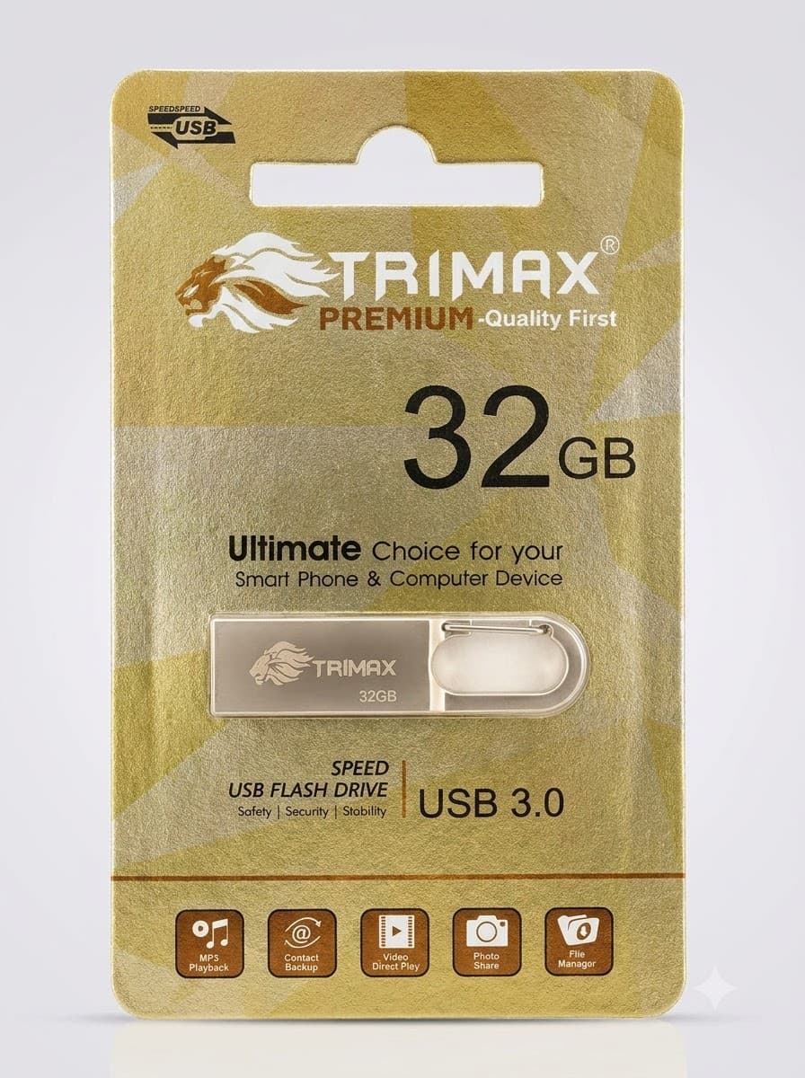 Trimax Premium Quality 32GB USB 3.0 Metal Flash Drive image 1