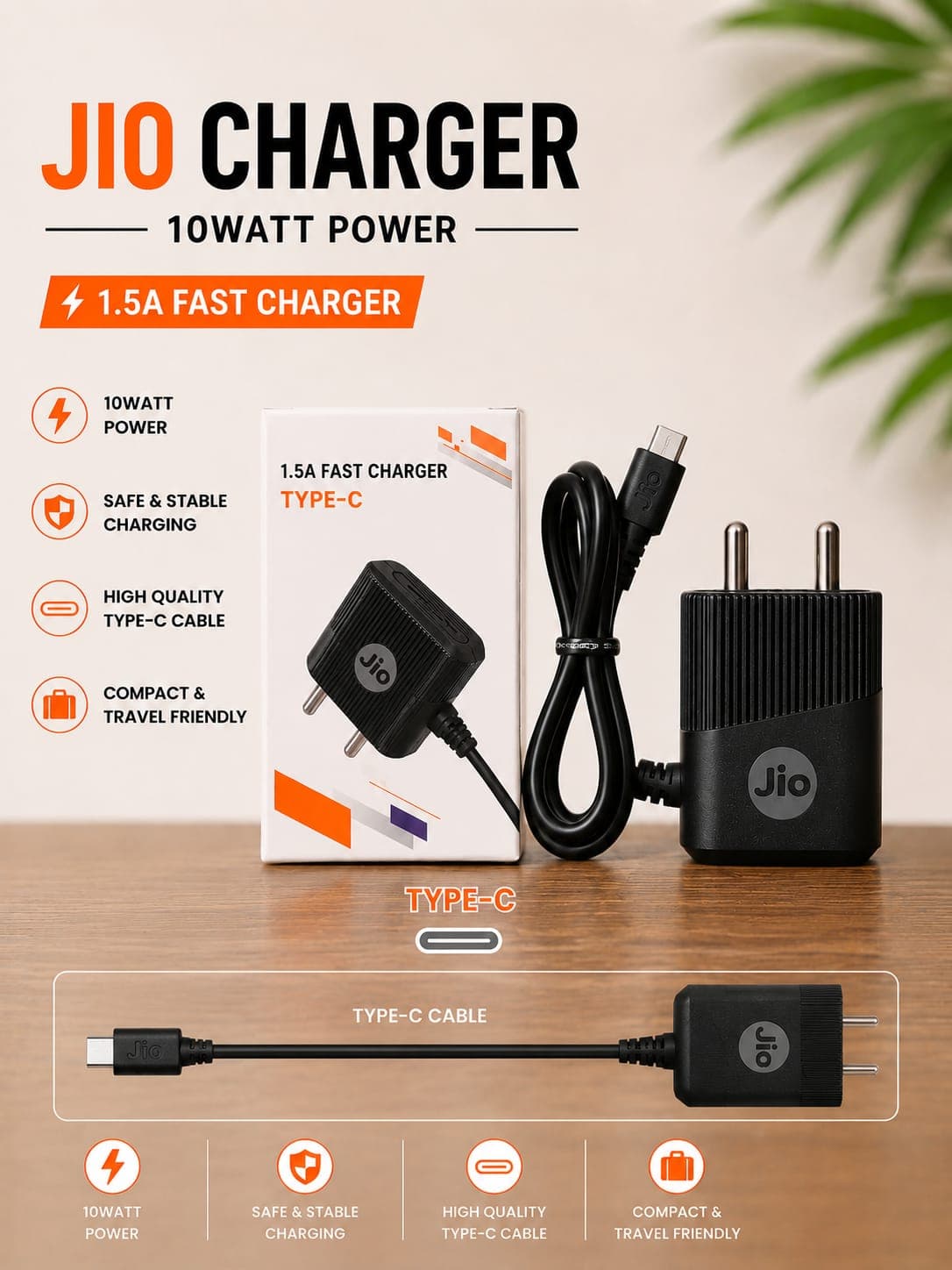 Jio Charger Type C