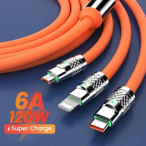 Sikaon 3 in 1 Super Fast Charging Zinc Alloy Data Cable image 2