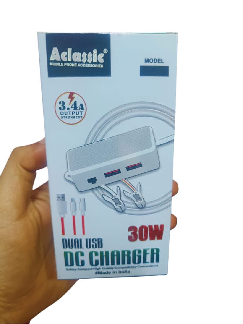 DC charger 30W with cable double usb