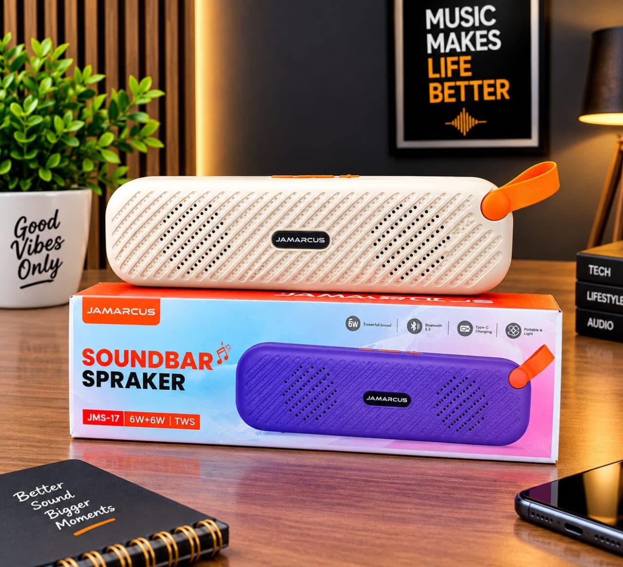 JAMARCUS JMS-17 6W+6W TWS Soundbar Bluetooth Speaker