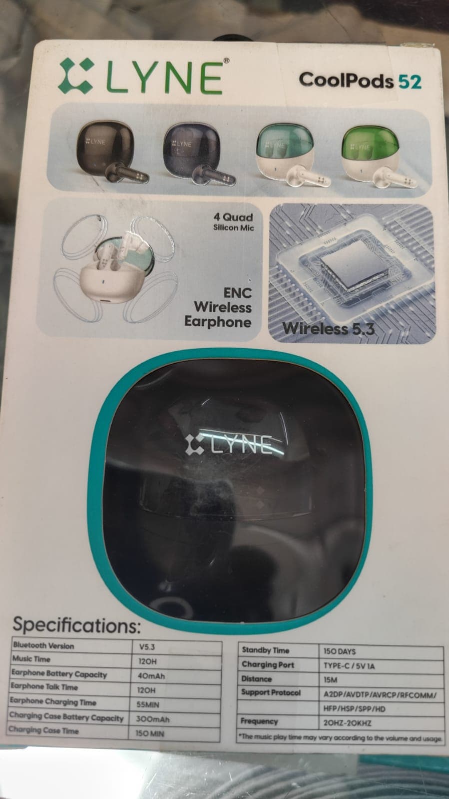 LYNE CoolPods 52 ENC Wireless Earbuds