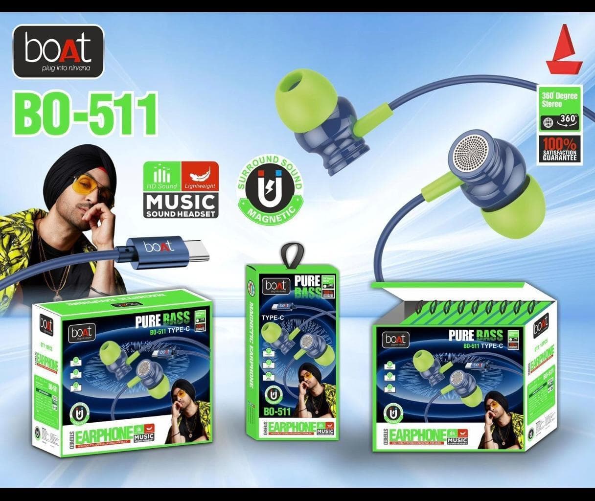 BoAt BO-511 Type-C Stereo Earphone.