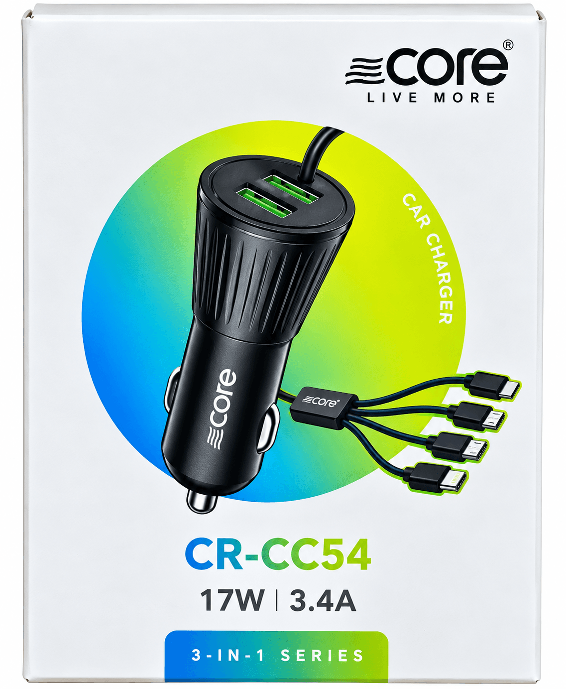 Core Trust Series Car Charger (CR-CC54)