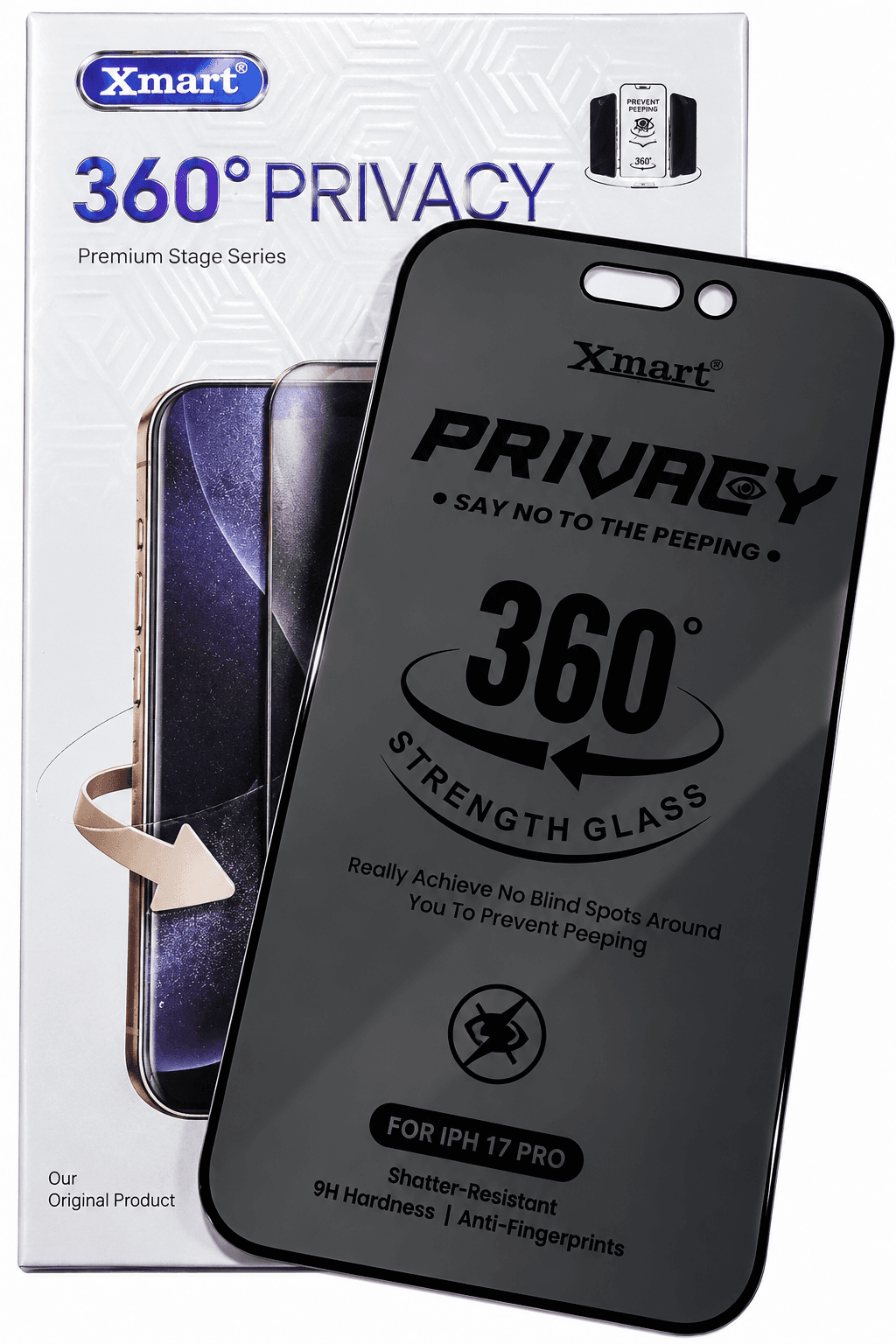 Xmart 360° Strength Glass Privacy Screen Protector Iphone
