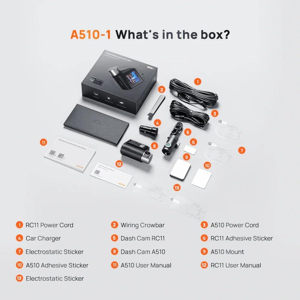70mai A510 HDR 3K Dual Channel Dash Cam image 1