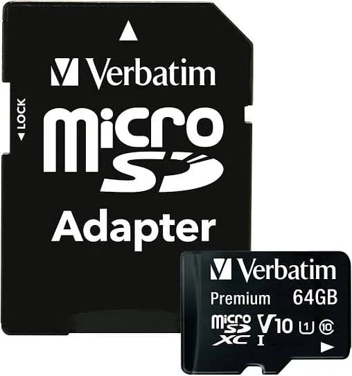 Verbatim 64GB Premium microSDXC Memory Card with Adapter