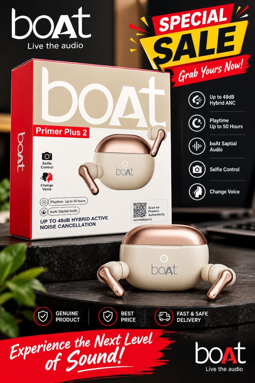 BoAt Primer Plus 2 True Wireless Earbuds image 1