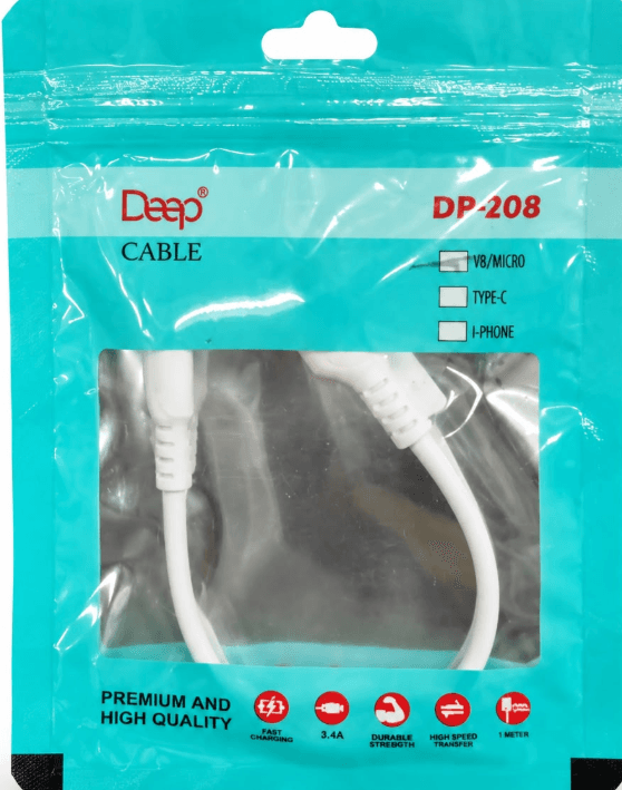 Deep DP-208 Premium Fast Charging & Data Cable – Type-C
