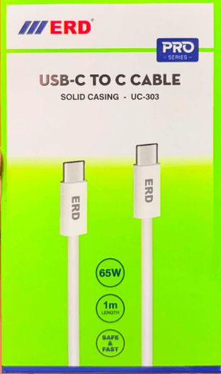 ERD UC-303 USB-C To C Solid Casing Data Cable