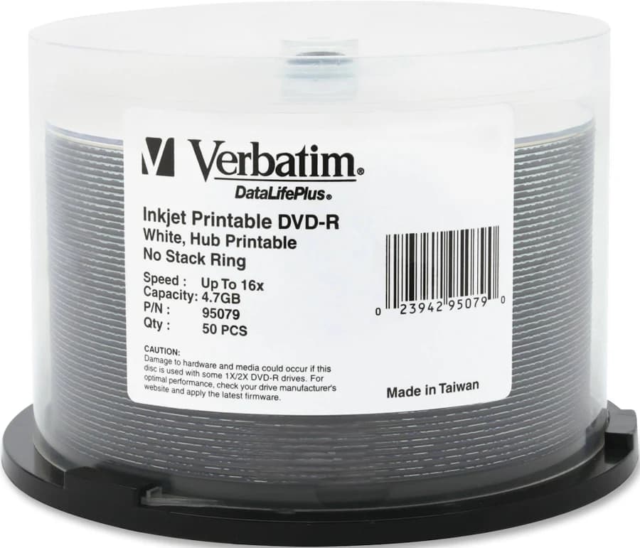 Verbatim DVD-R 4.7GB 16X Printable Discs