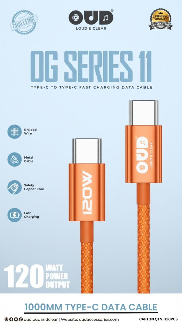 OUD OG Series 11 Type-C to Type-C Fast Charging Data Cable