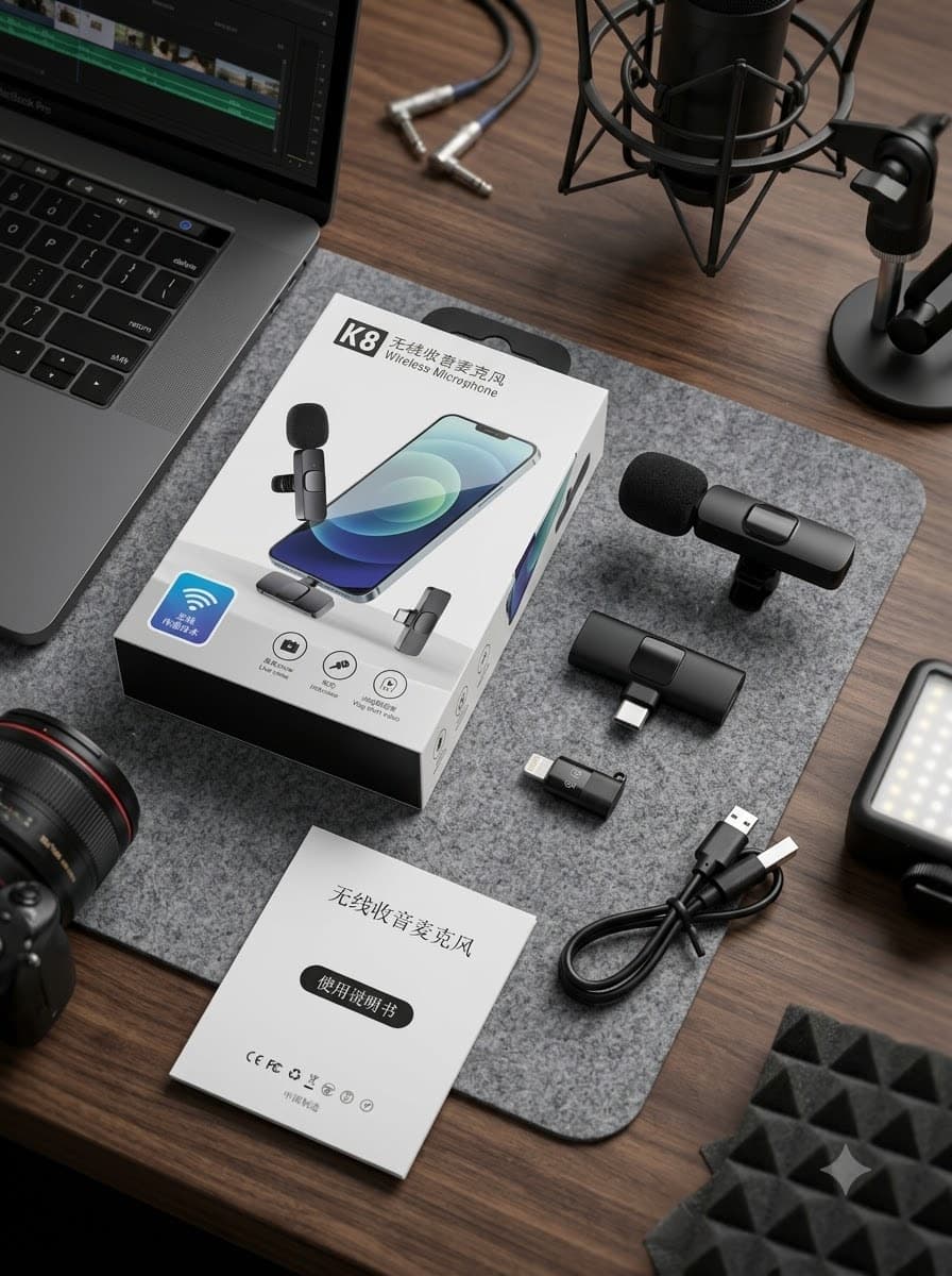 K8 Wireless Microphone / K8 Wireless Lavalier Collar Mic image 1