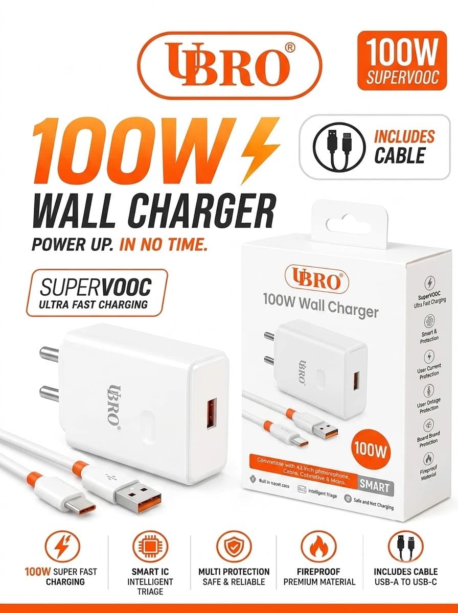 UBRO 100W Wall Charger UA-01 image 1