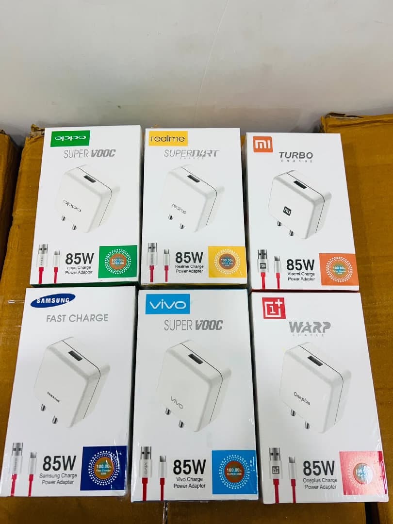 Mix Brand 85w Type C Charger All Protocols Support With Warranty image 1