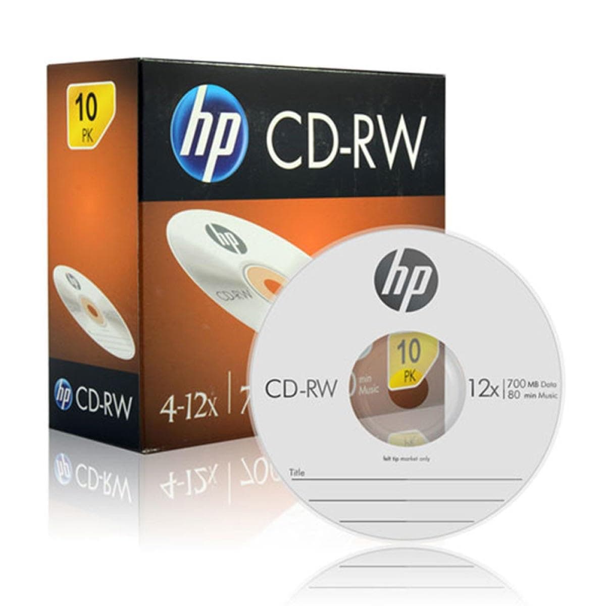 HP CD R 700MB 4x 12x 10Pack Slim Case image 1