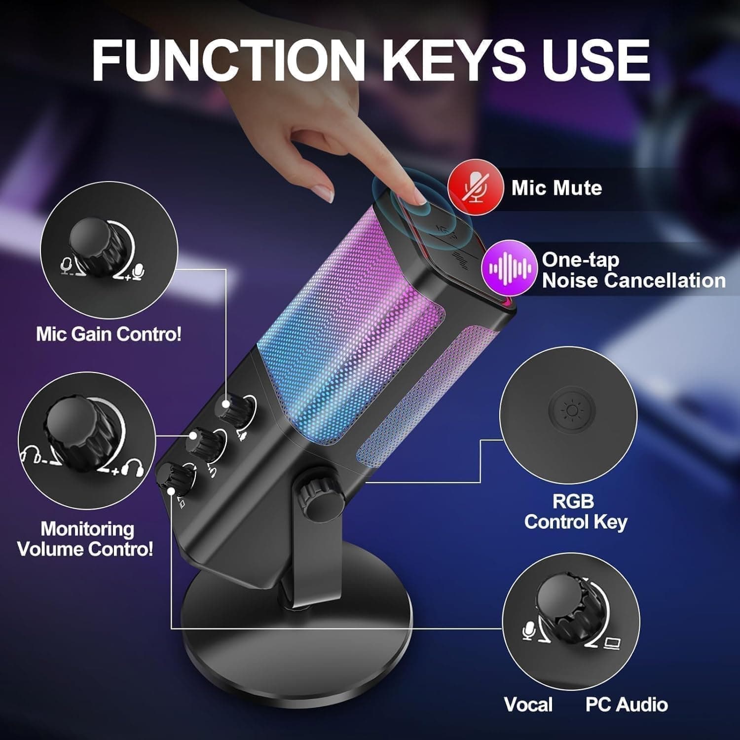 Wired RGB USB Gaming Microphone image 4