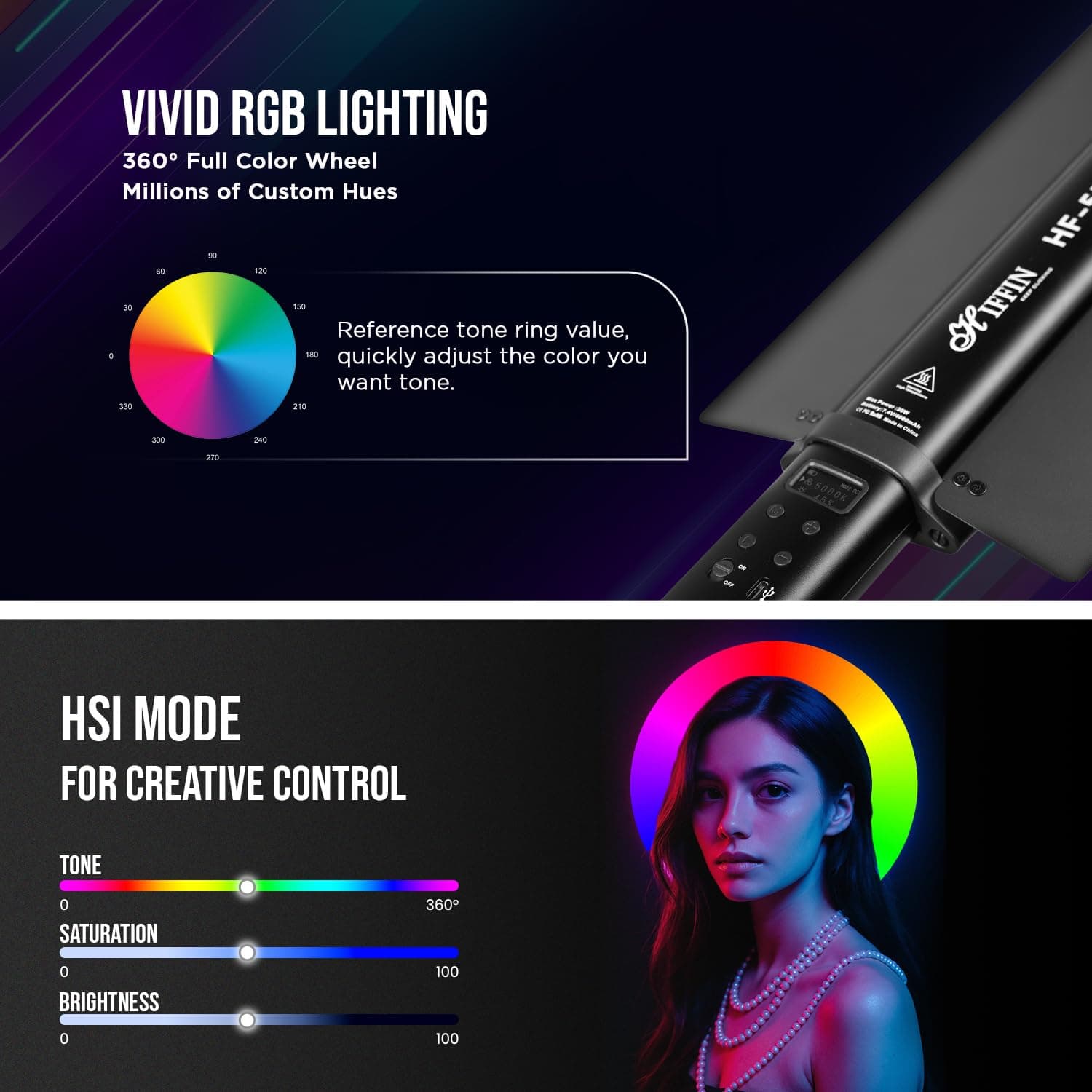 Portable Handheld RGB LED Light image 3