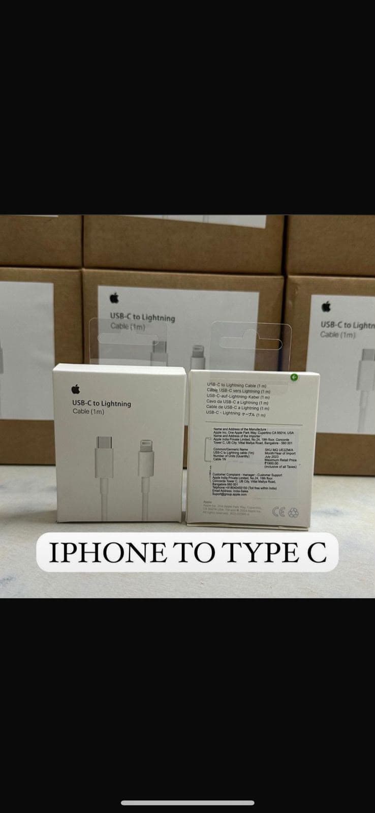 Apple USB-C To Lightning Cable (1m) image 1