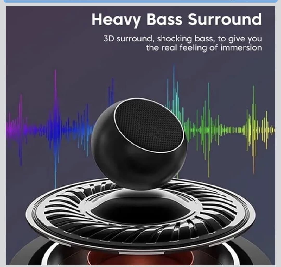 Ultra Mini Wireless Bluetooth Speaker with Heavy Metal Round Speaker Wireless Long Lasting Battery & Quick Charge Pack of 1 image 4