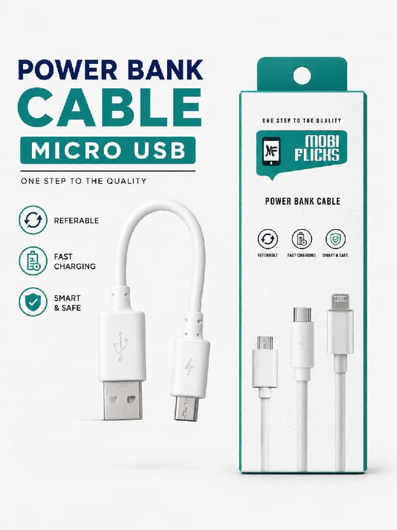 Micro (v8) Power Bank Cable Small image 1