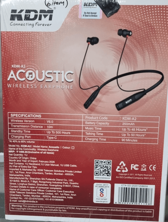 Kdm-A2 Acoustic Wireless Neckband image 2