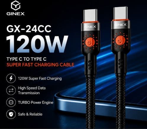 GiNEX GX-24CC 120W USB Type-C to Type-C Data Cable image 5