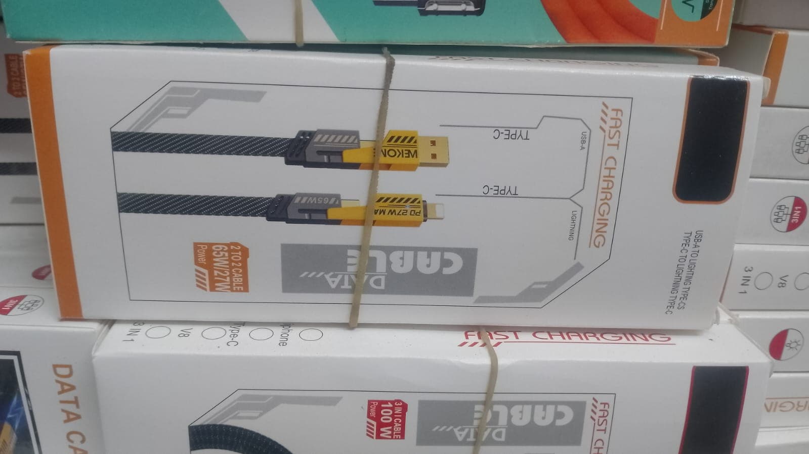 2-In-2 65W/27W Fast Charging Braided Data Cable