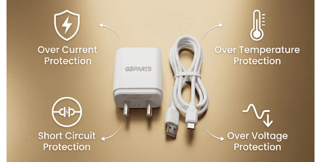GOPARTS 2.4A Wall Charger with Micro USB Cable Combo image 2